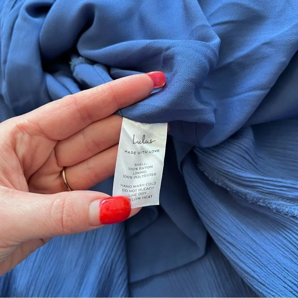 Lulus heart of marigold denim blue wrap‎ maxi dress - Image 8