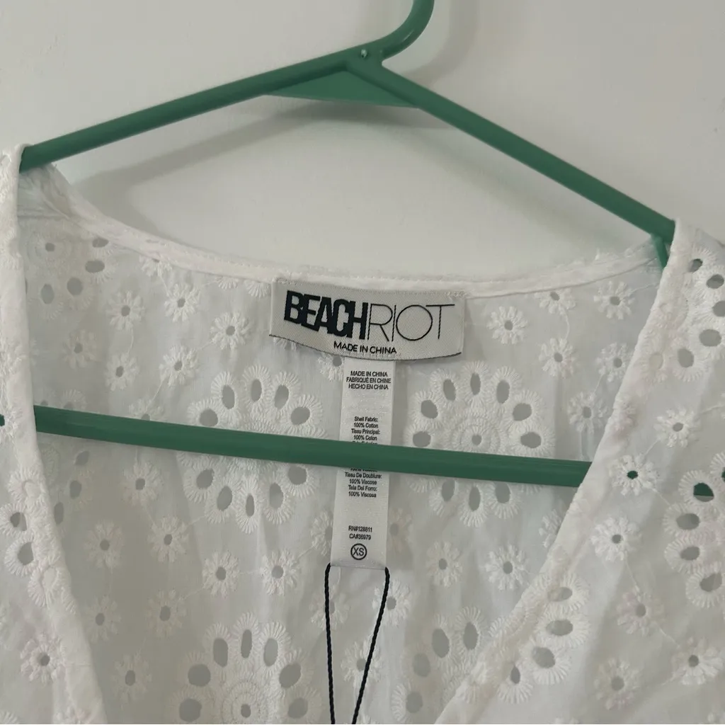 NWT Beach Riot Delaney White Eyelet Dress Size XS - Image 8