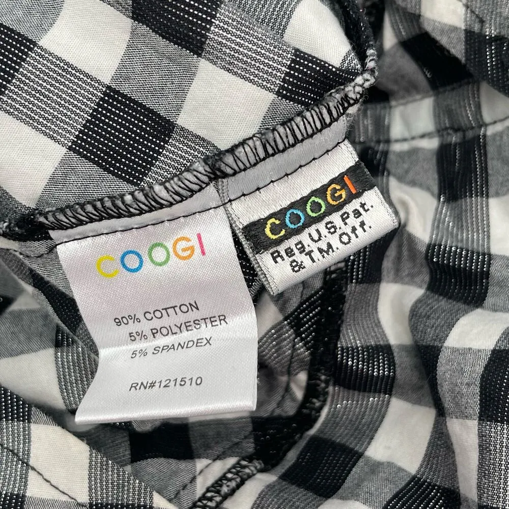 COOGI Shirt Dress Size Large Buffalo Check Plaid W&B Silver Logo Zippers Checked - Image 15