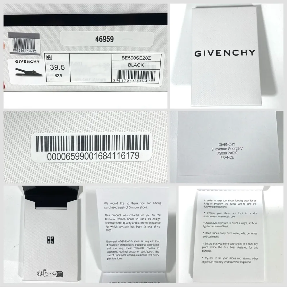 Givenchy Voyou Pointed Toe Slingback Ballet Flat Black 39.5 NEW - Image 14