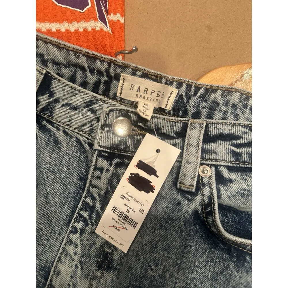 Harper Heritage Francesca’s Ellis Dip Dye Denim Jeans Size 28 High Rise Wide Leg Blue - Image 5