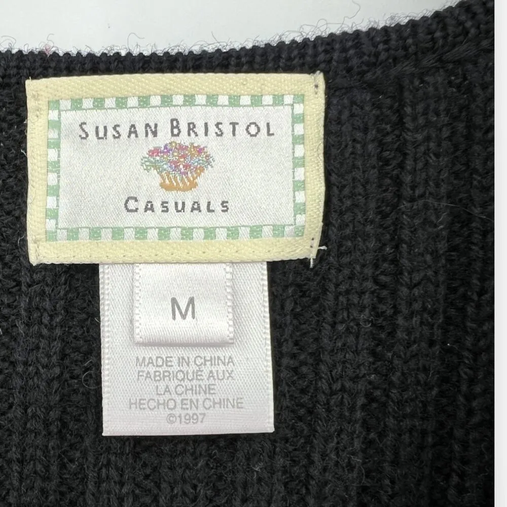 Vintage SUSAN BRISTOL | M | Womens Wool Sweater Vest Christmas Tress Winter - Image 3