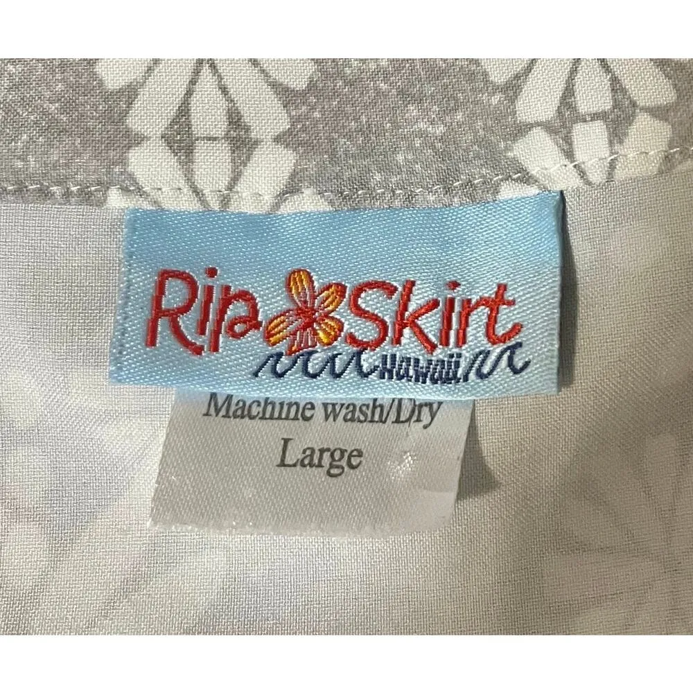 RipSkirt Hawaii Length 3 Boho Lei Gray Wrap Skirt Cover Up Midi Quick Dry sz. L Size L - Image 4