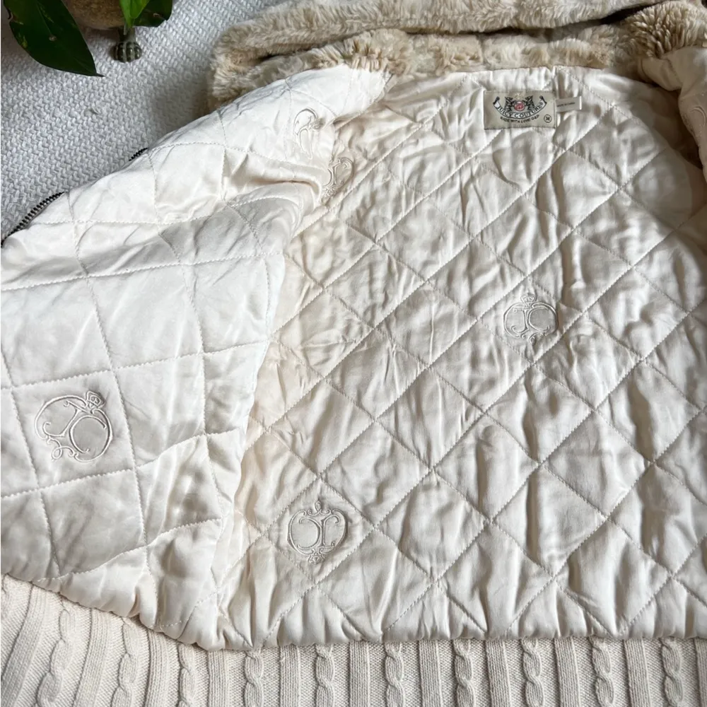 Y2K Juicy Couture Faux Fur Tan Hooded Jacket - Image 11