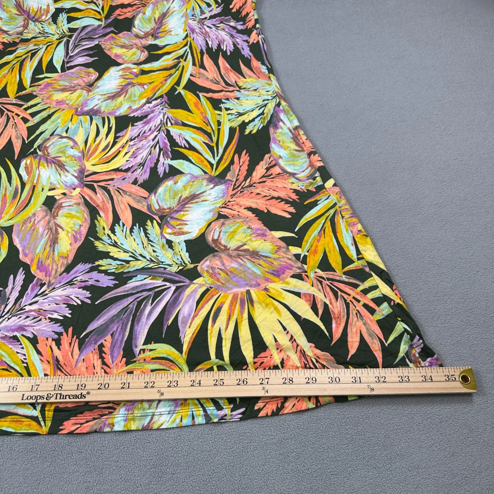 NWT St John's Bay Tank Dress XXL Olive Tropical Print V Neck Sleeveless JC Penny Green Size 00 - Image 7