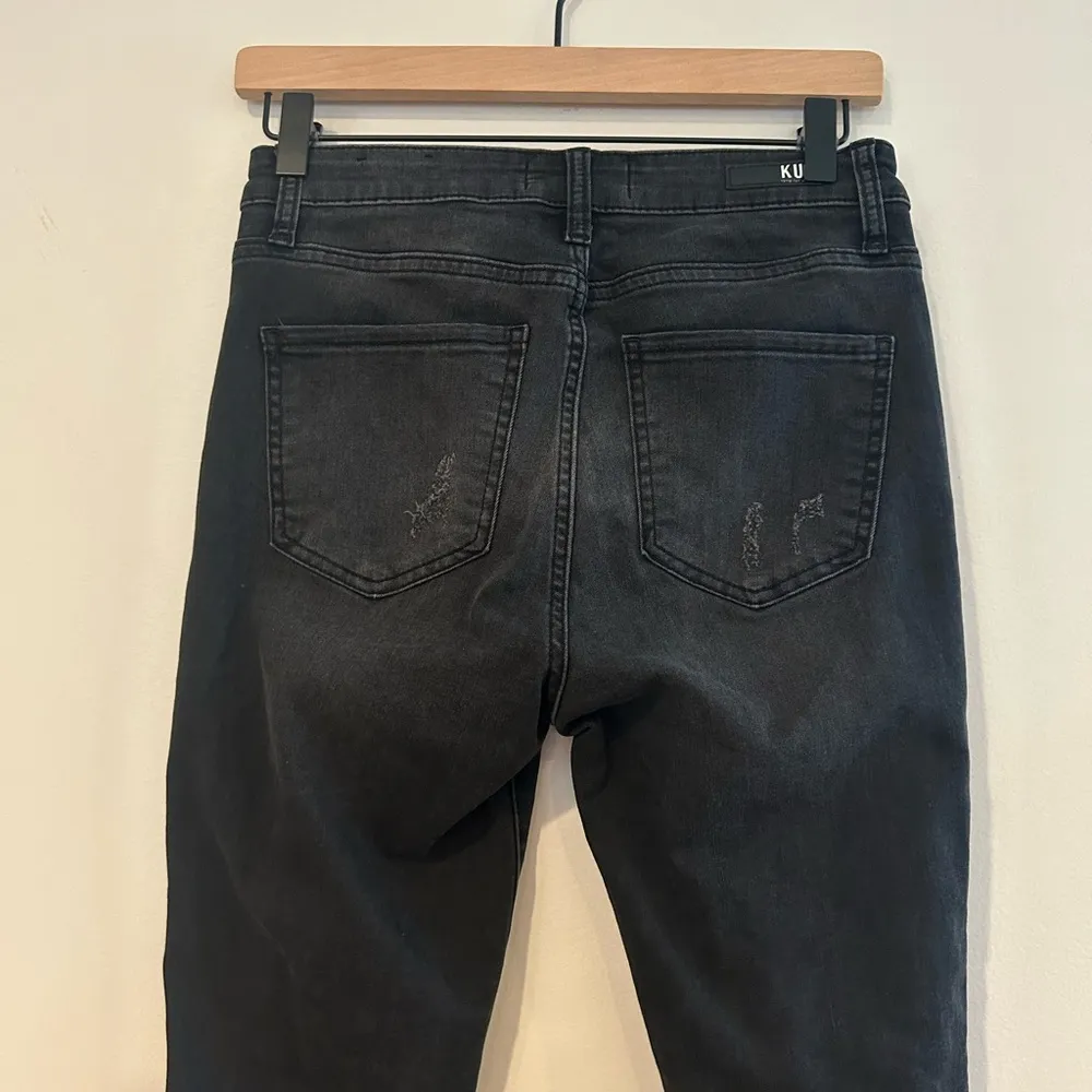 KUT From The Kloth Connie Fab Ab Ankle Skinny Jeans Sz 2 Distressed Black Denim - Image 5