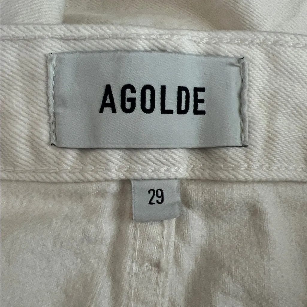 Agolde Women’s 90’s Crop White Straight Leg High Rise Denim Jeans Size 29 - Image 4