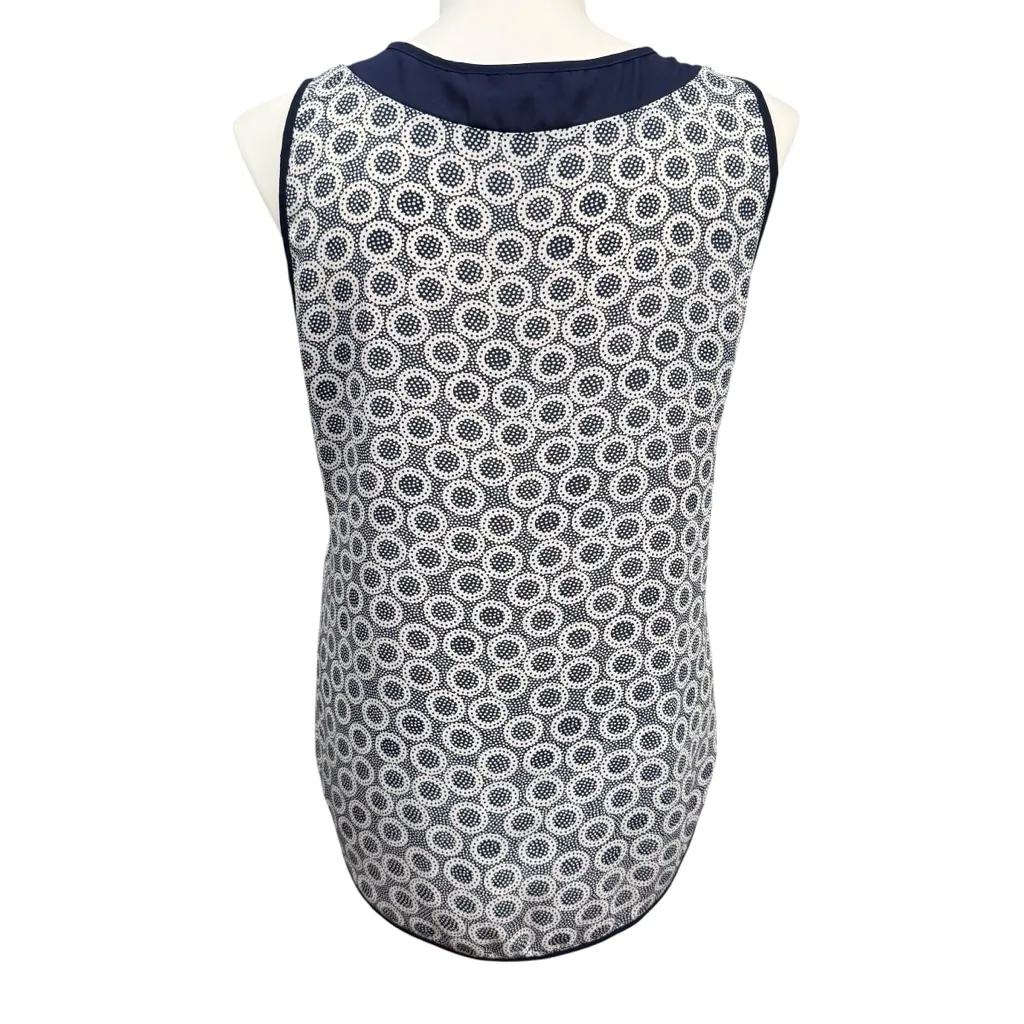 Papermoon Stitch Fix Navy White Geometric Print Sleeveless Blouse Women’s Large - Image 5