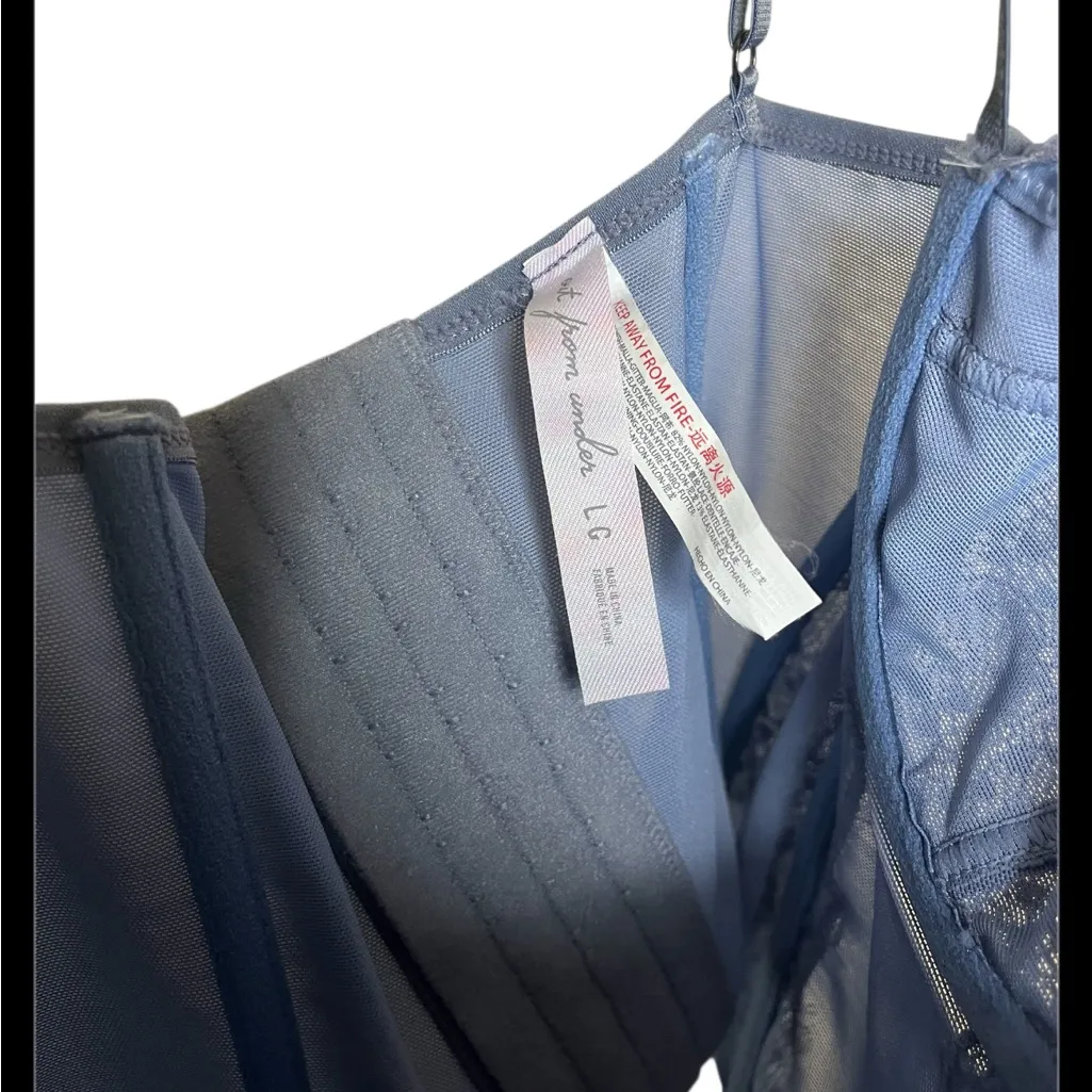 Urban outfitters Out from under modern love blue corset top size L - Image 4