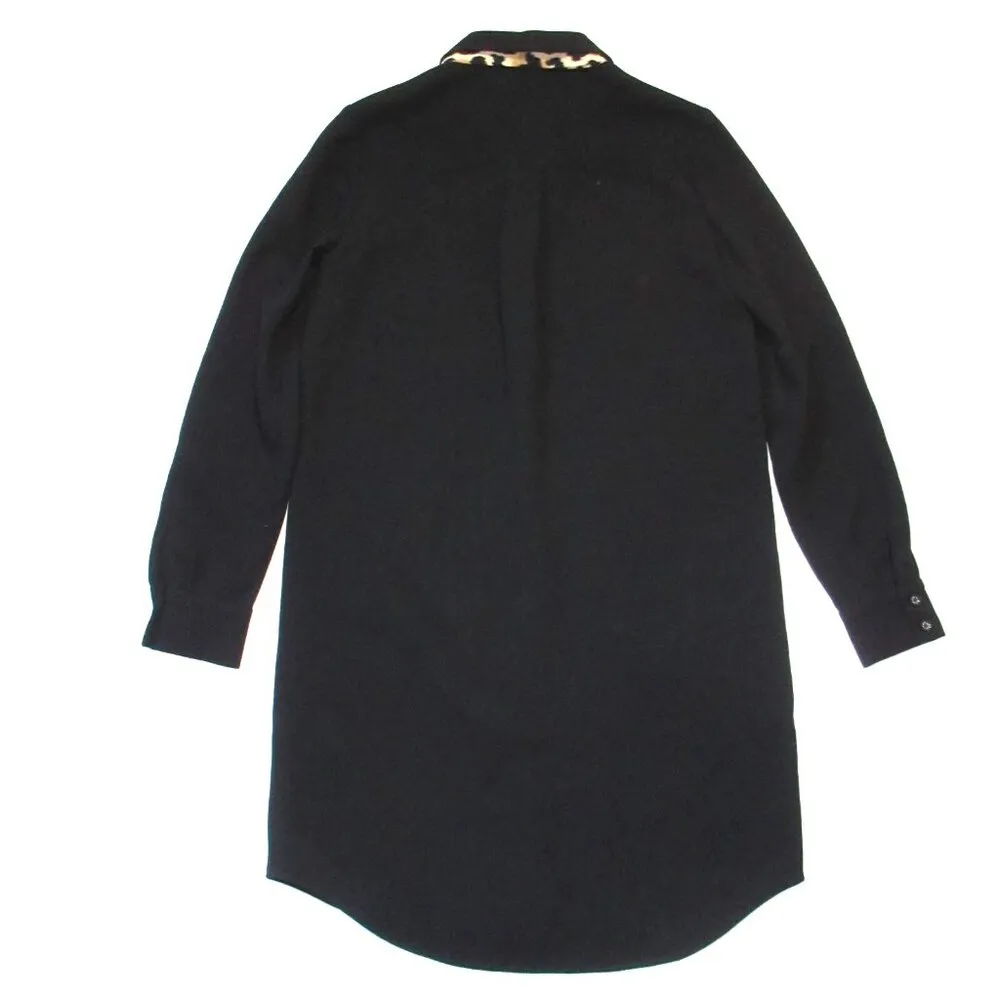 NWT kate spade Griffin in Black Leopard Necktie Crepe Shirt Dress 2 $368 - Image 5