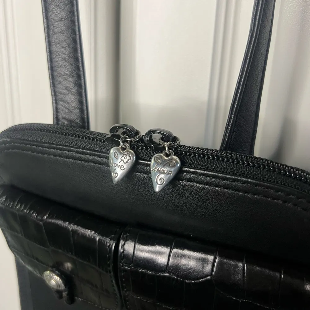 Vintage Brighton One World Black Leather Slim Purse - Image 3