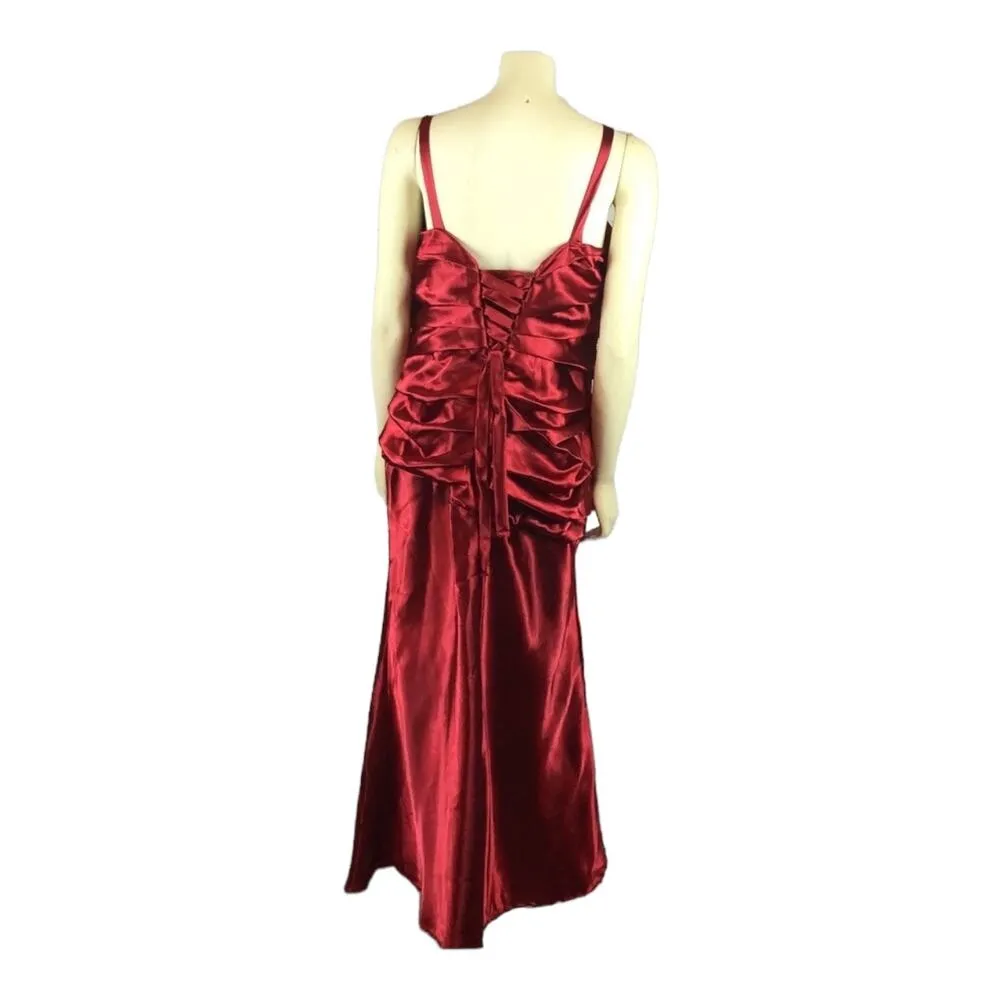 NWT Cindy Collection style 1230 in red sleeveless ruched jewelled size 2 XL - Image 8