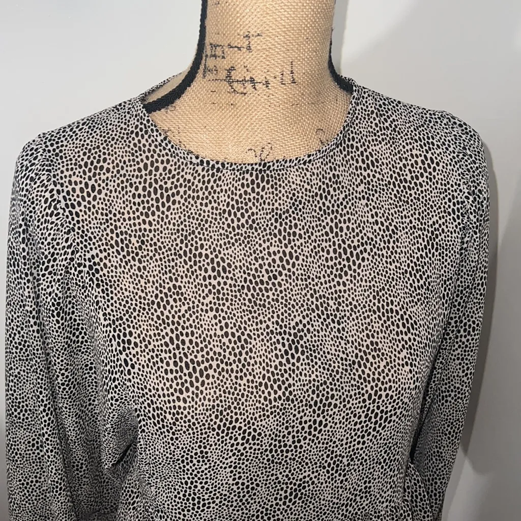 Primark  Chettah Print Long Sleeve Blouse - Image 3