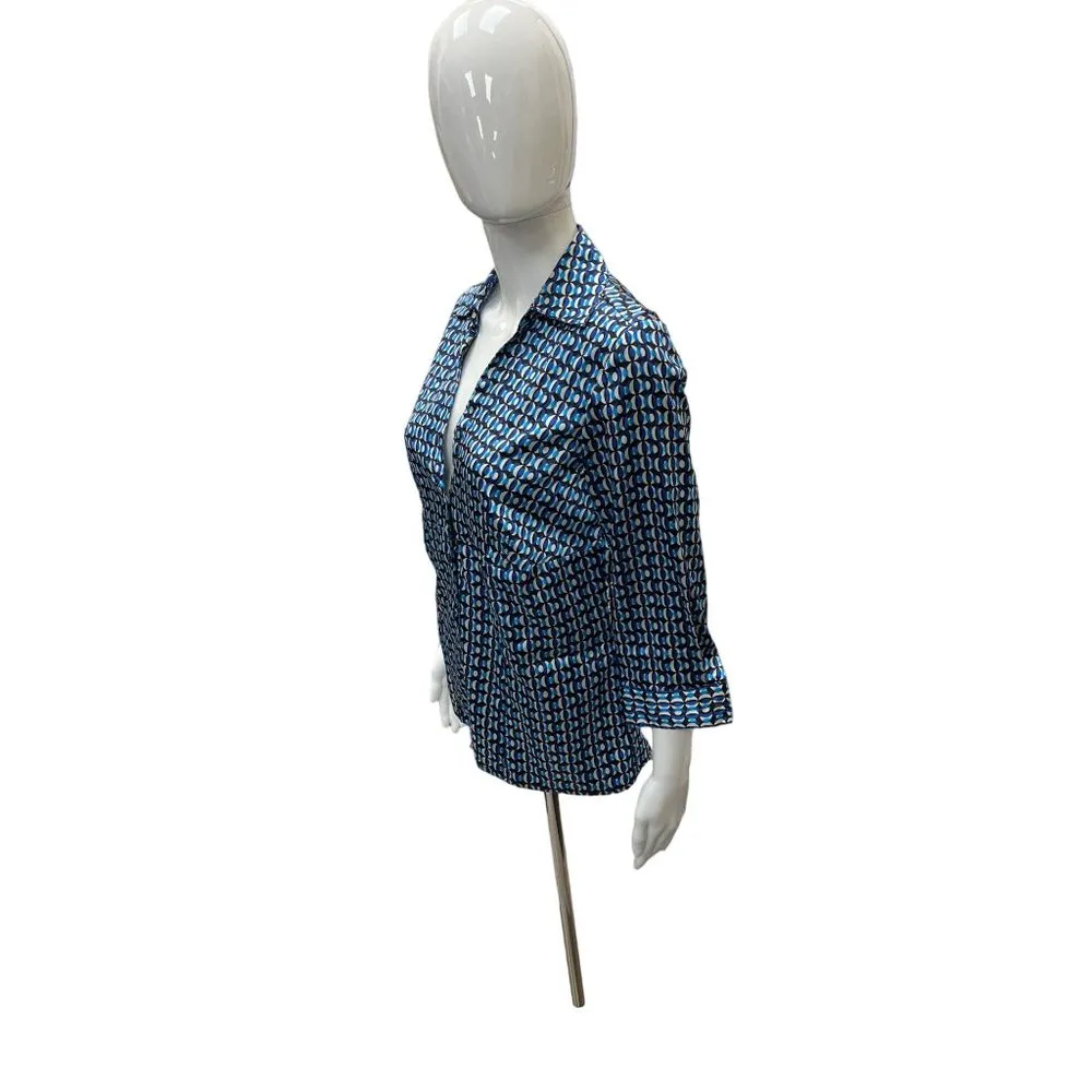 Notations Women’s Geometric Print Blouse Size Small SKU 669 - Image 2