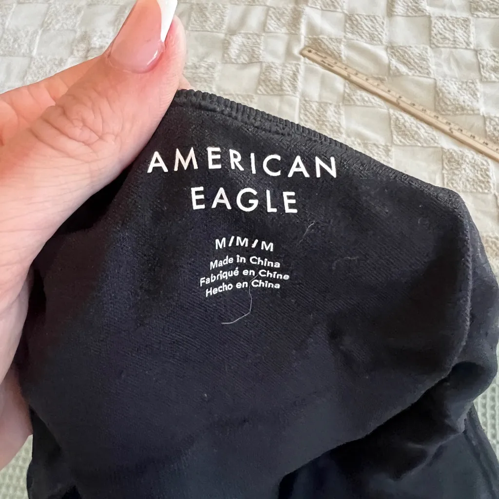 EUC Size M Black American Eagle Ribbed Work Out One Piece - Image 5