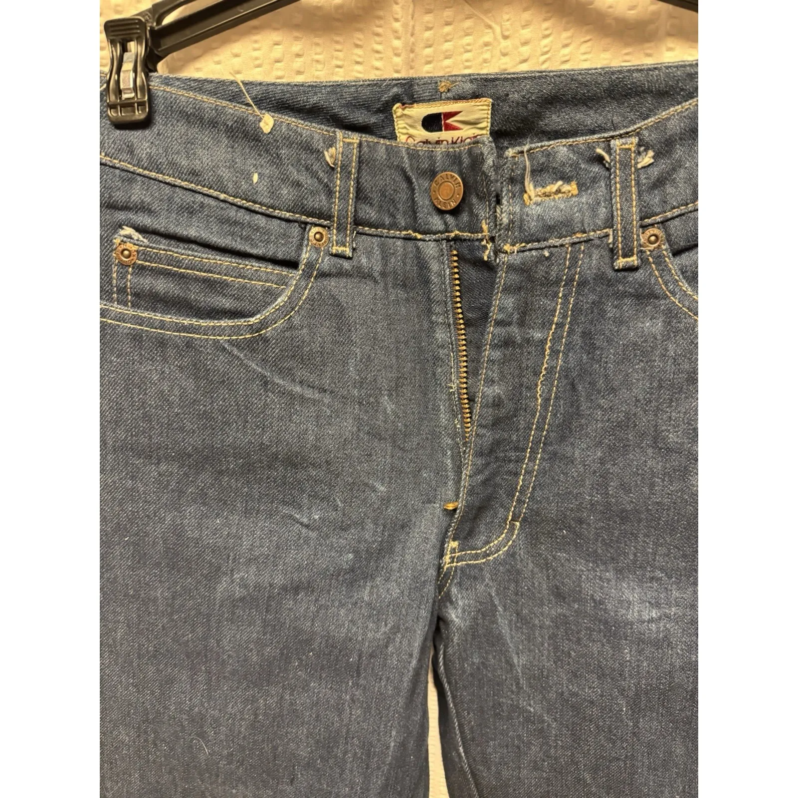 Vintage 90s Unworn Women's Calvin Klein Dark Wash Jeans Size 9 Style 11000 USA - Image 4