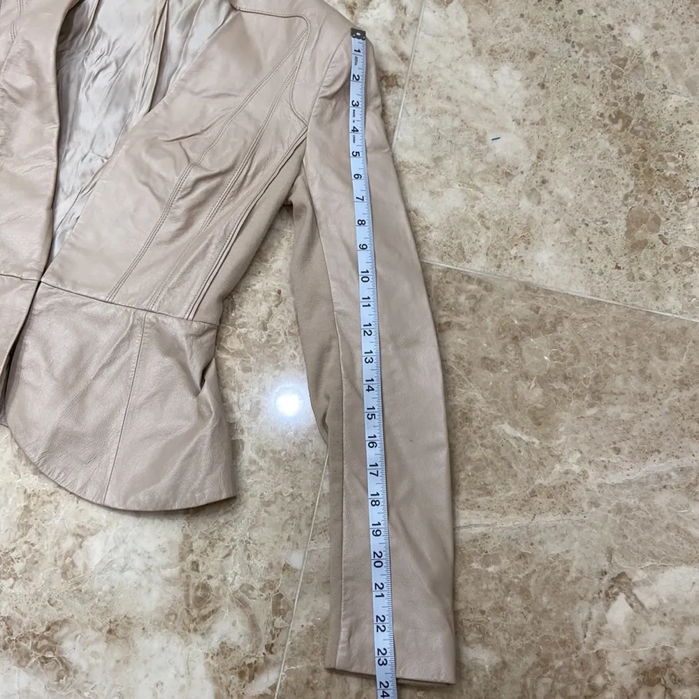 100% Leather Jacket. Size XS. Cream color - Image 5
