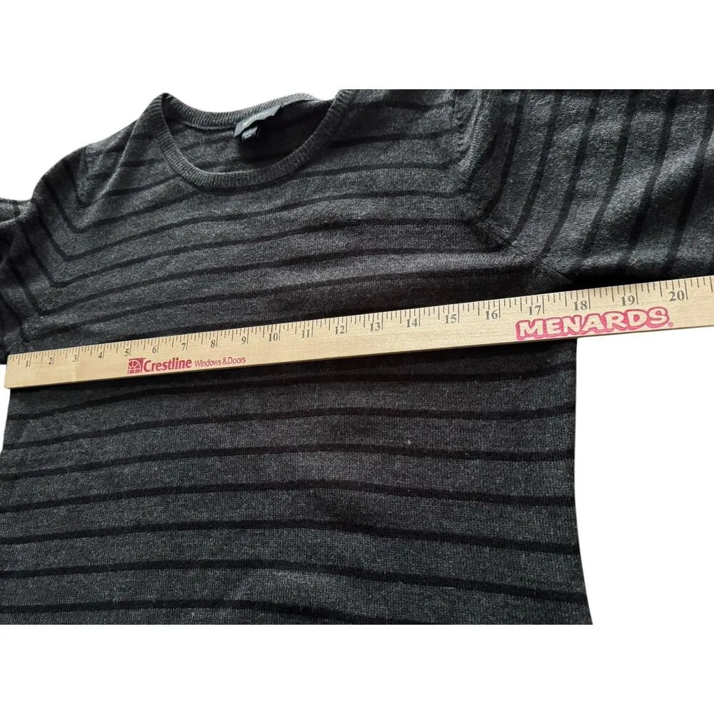 Sweater Dress AB Studio L Black Gray Striped Pullover Knee Length Stretch Fall - Image 5