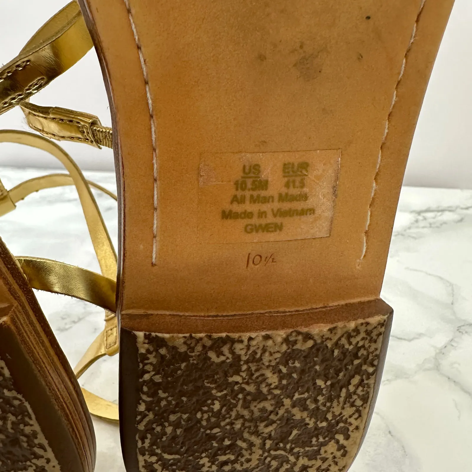 Sam Edelman 10.5 Gwen Gold Gladiator Sandal‎ - Image 9