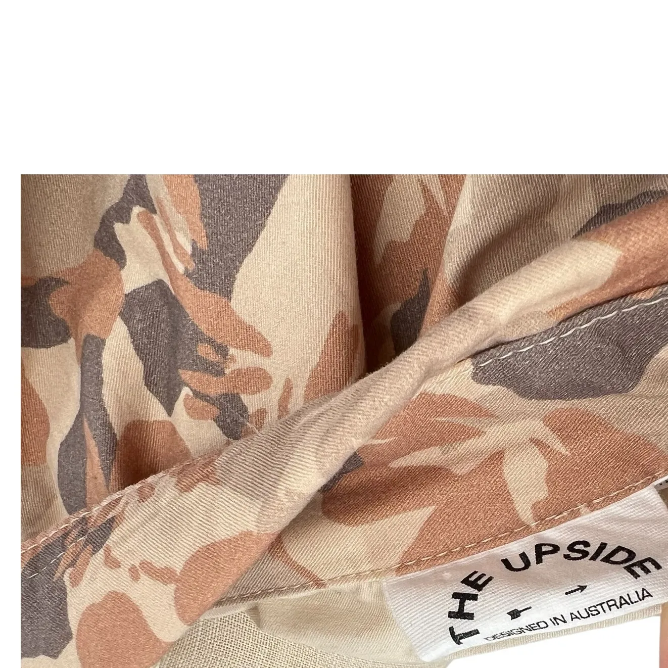 The Upside Henley Rover Utility Jacket Organic Cotton Printed Camo Size L US 10 Orange Size L - Image 15