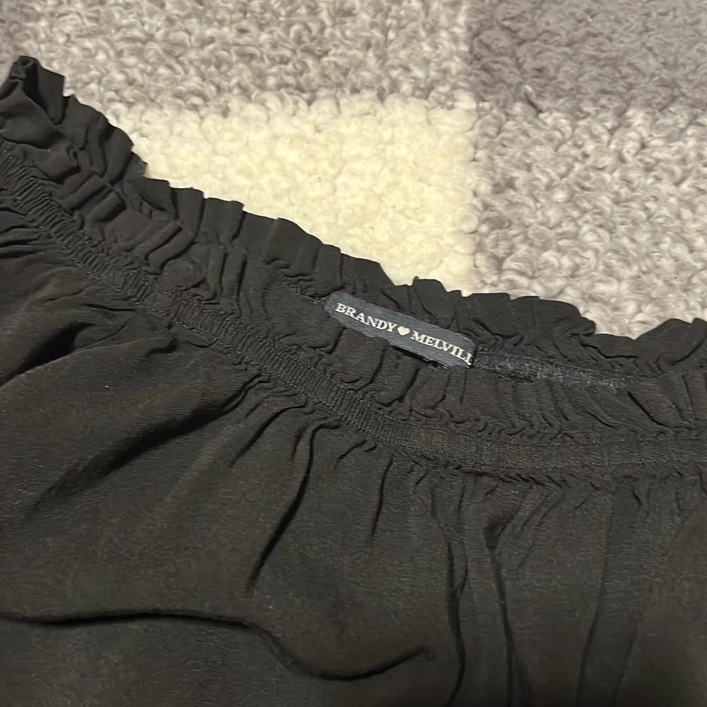 Brandy Melville Black Crop Top Blouse- One Size XS Or Small - Image 7