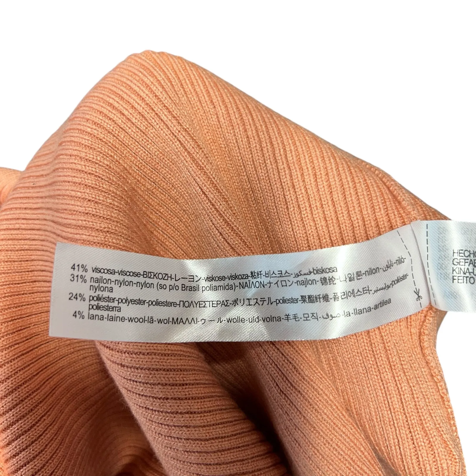 Zara Skirt Set Sweater Knit Ribbed Mock Turtleneck Asymmetric Hem‎ Pink Large - Image 16