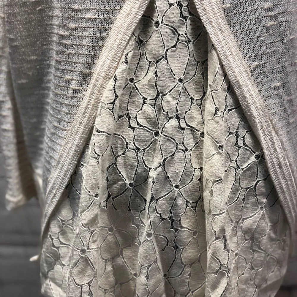 Sage Romantic  Tunic style sweater w/lace layer - Image 8