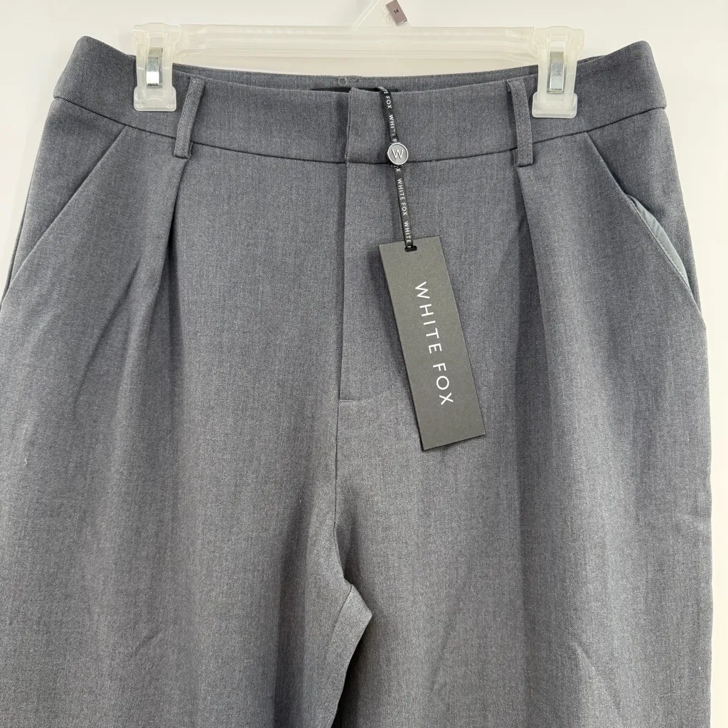 White Fox Boutique One For The Team Pants gray wide leg trousers women's M NWT - Image 2