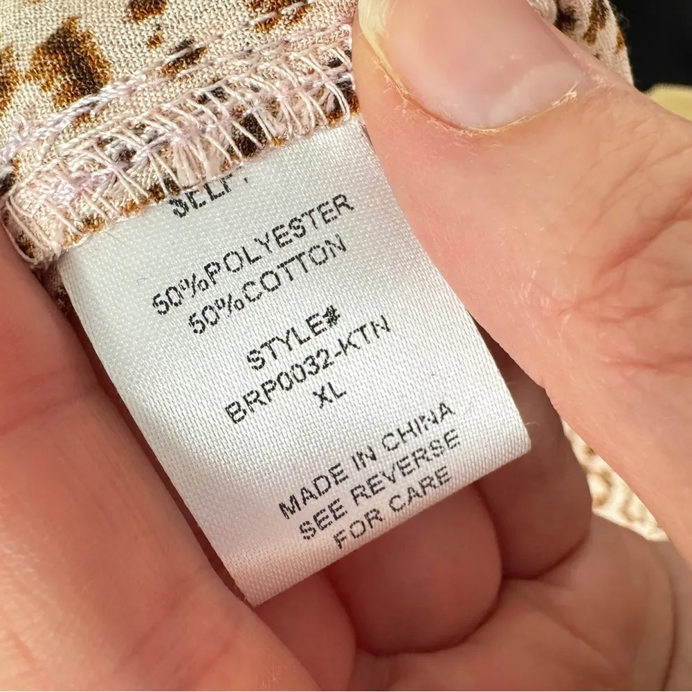 Kittenish Brown Animal Print Coverall Romper Womens XL Beachy Summer Casual - Image 11