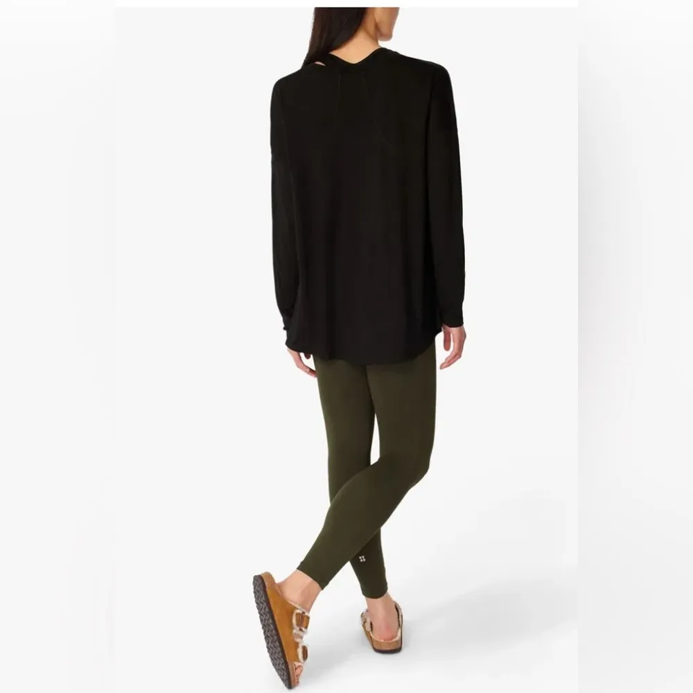 Sweaty Betty Black Easy Peasy Long Sleeve Top Size Medium - Image 3