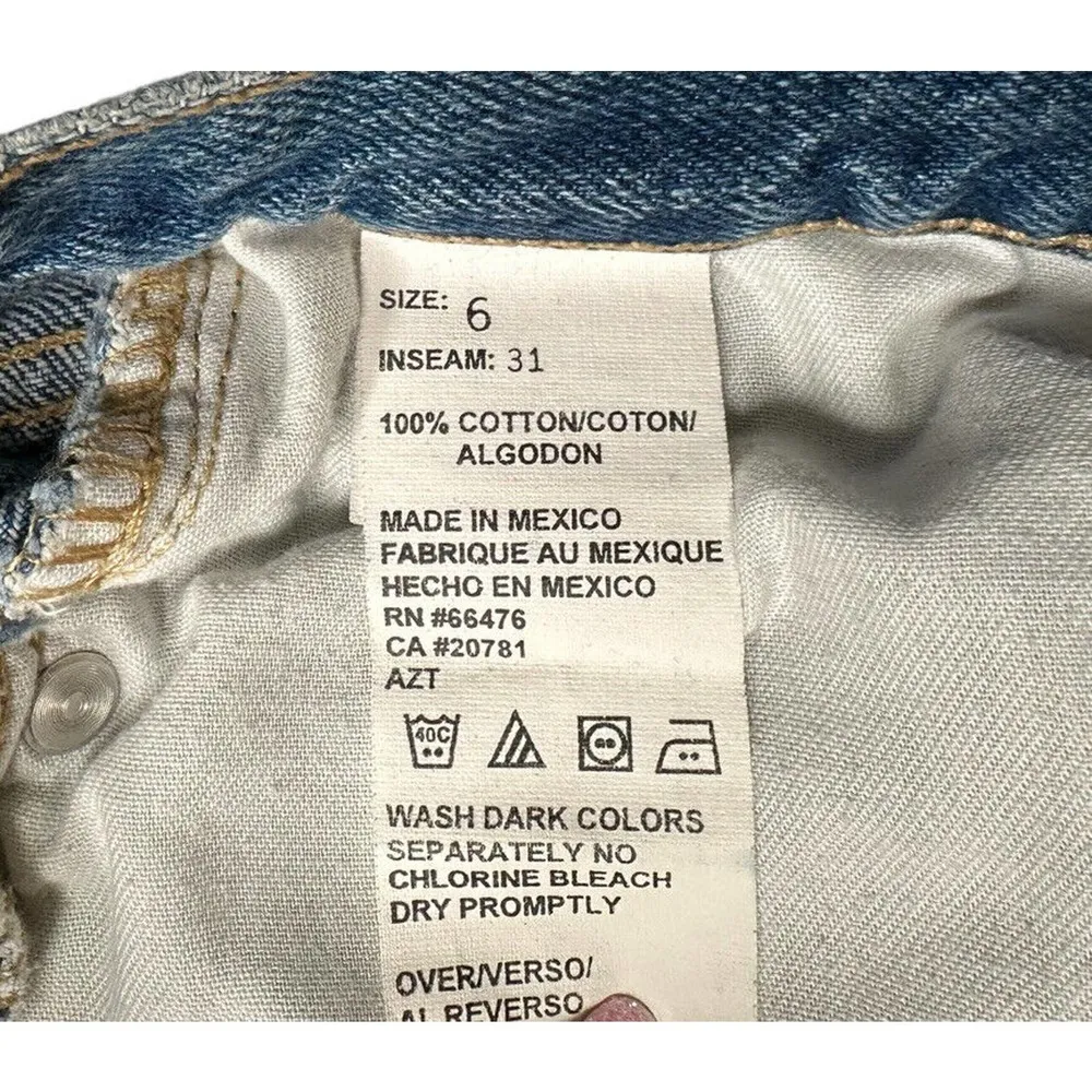 Vtg Tommy Hilfiger TH Embroidered Logo Waistband Straightleg Jeans Y2K Womens 6 - Image 10