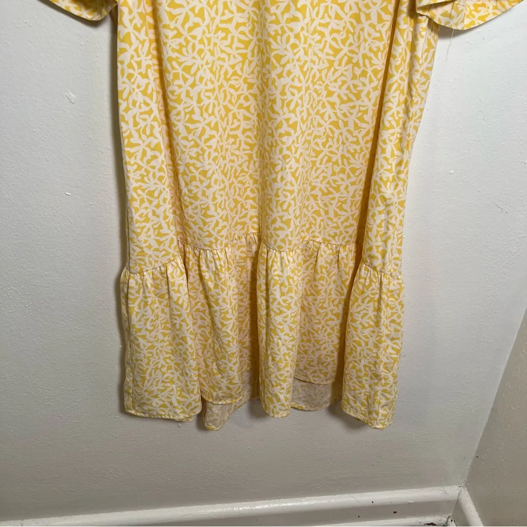 A New Day Ruffle Hem Dress Yellow White Floral XS - Image 4
