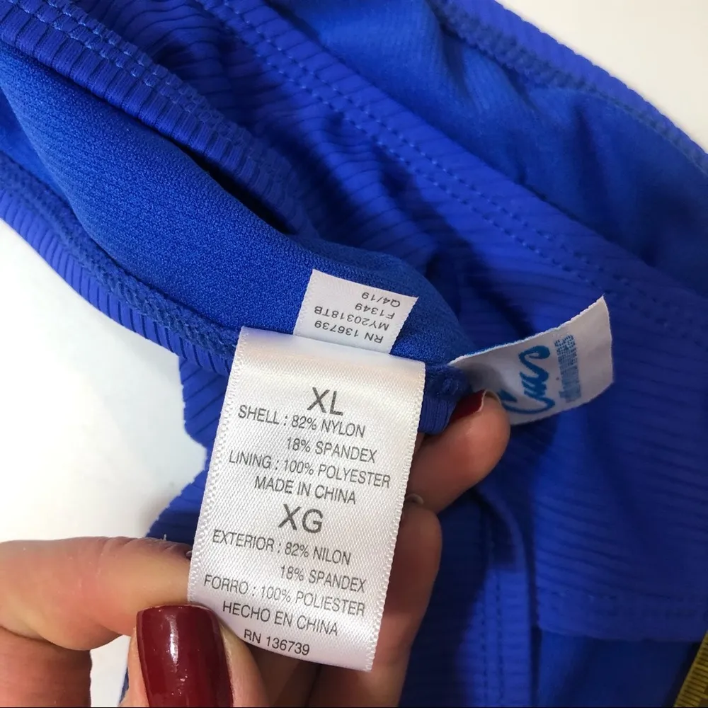 California Waves  BLUE Ribbed Bikini Swim Bottom - Image 4