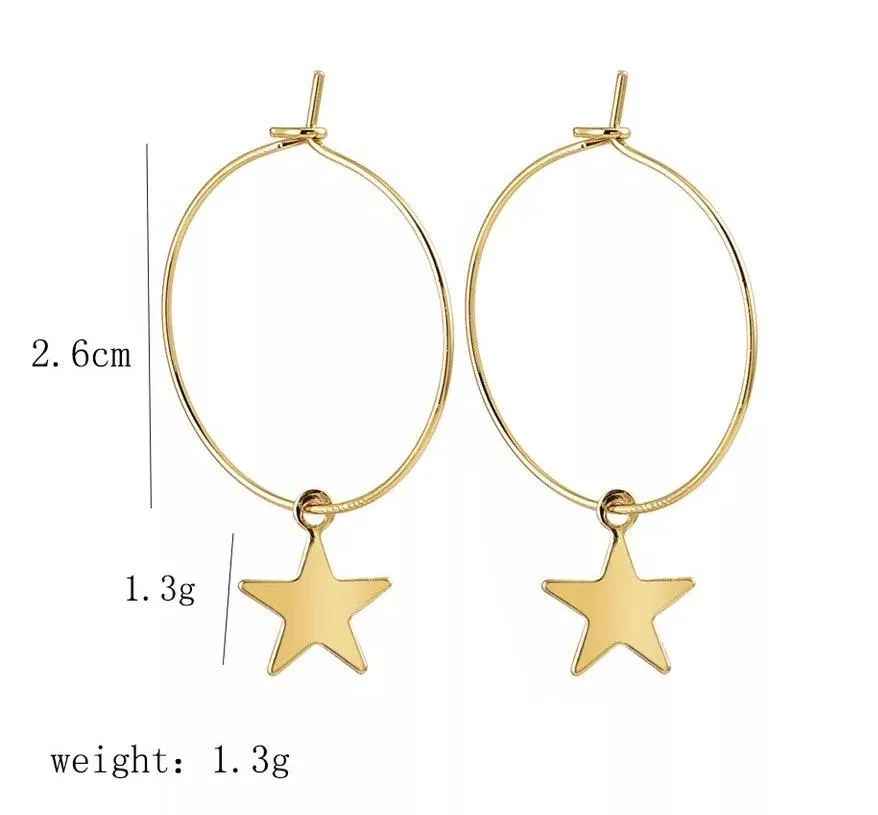 Boutique Gold Star Earrings - Image 2