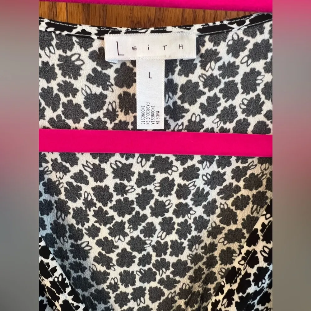 Twist Front A-Line Minidress White Cloud Floral Large - Image 3