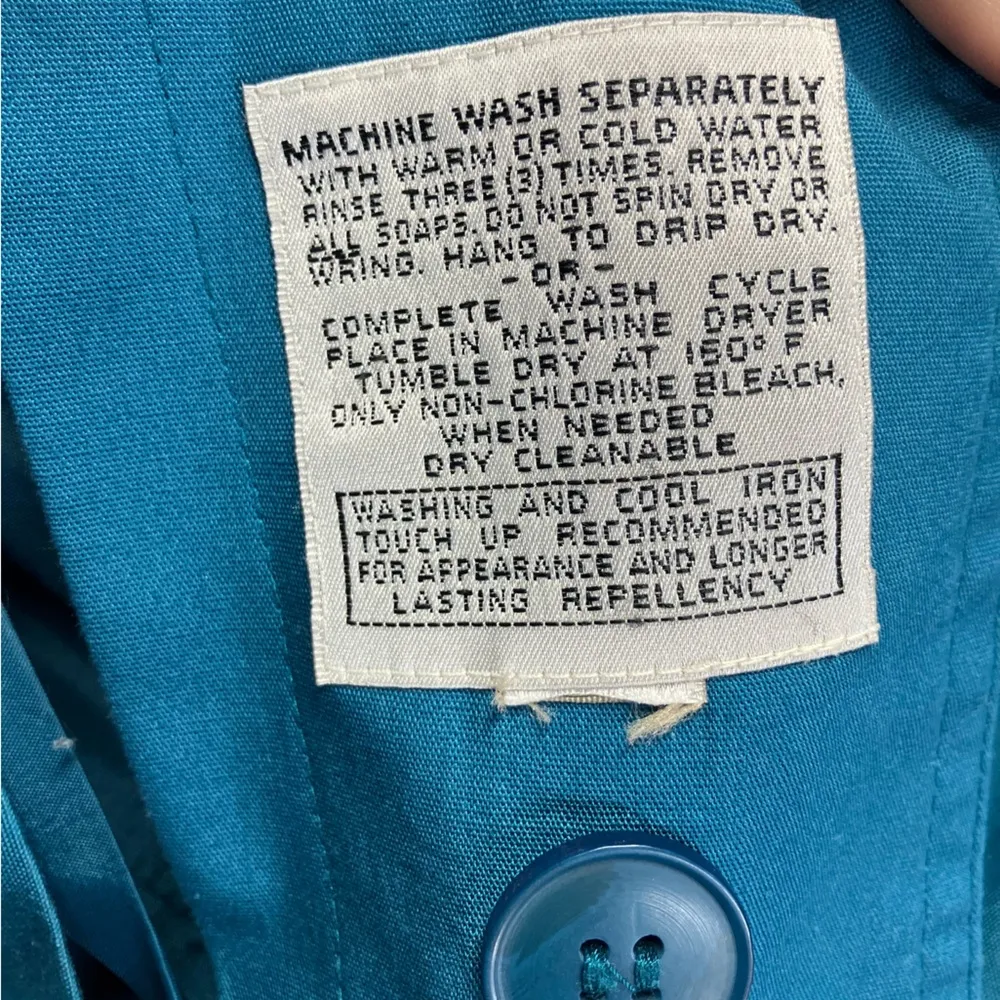 London Fog Towne Vintage Lined Coat Jacket Trench pockets‎ women’s blue size 14 - Image 8