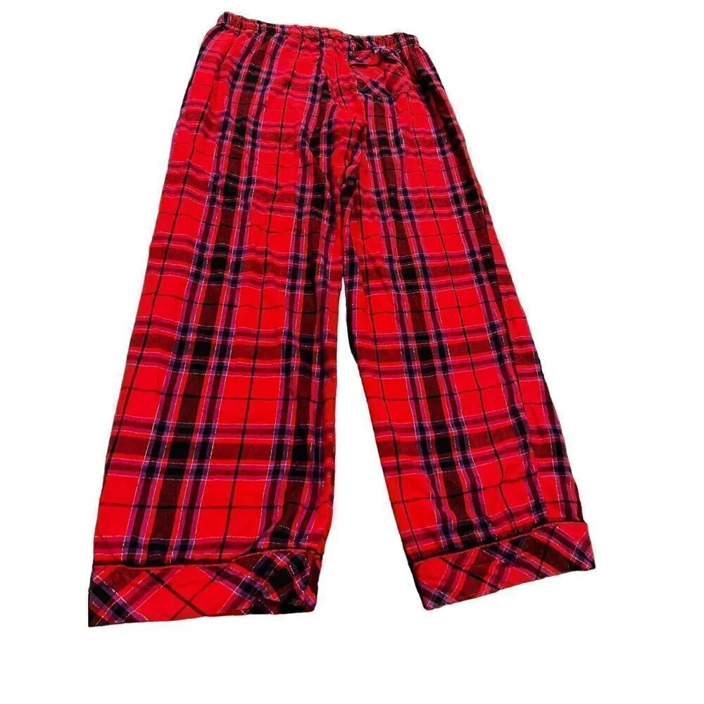 Victoria's Secret Red Plaid Pajama Pants Size M - Image 3