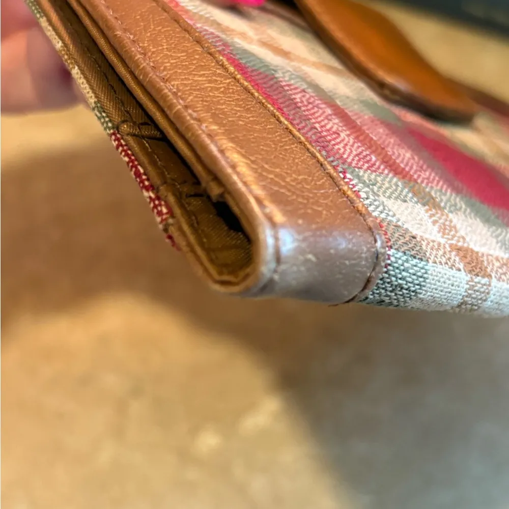 Longaberger Plaid Wallet - Red, Green, and Brown with 2 option snap closure - Image 2