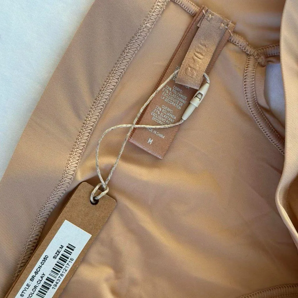 Skims Jelly Sheer Scoop Neck Bralette in Clay, Size Medium - Image 6