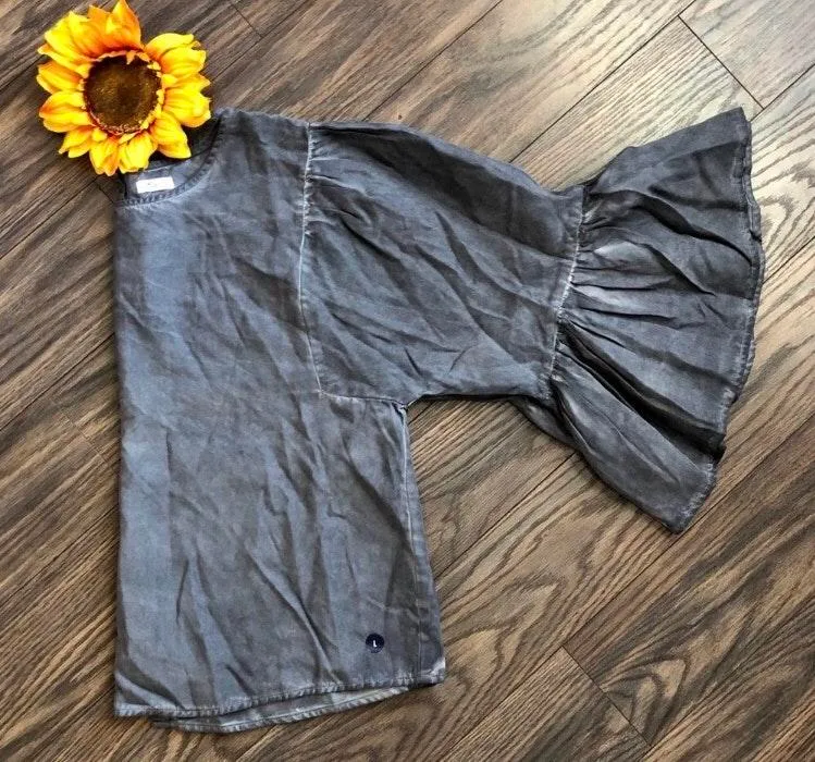 Blue Bell Sleeve Button Back Top SMALL - Image 7