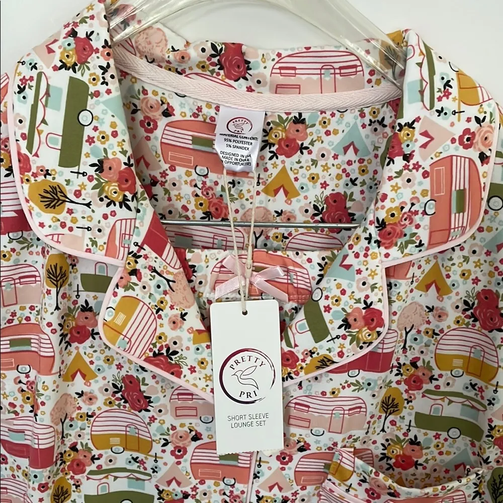 Pretty Pri Sweet Camper PJ Set Medium Pink - Image 3