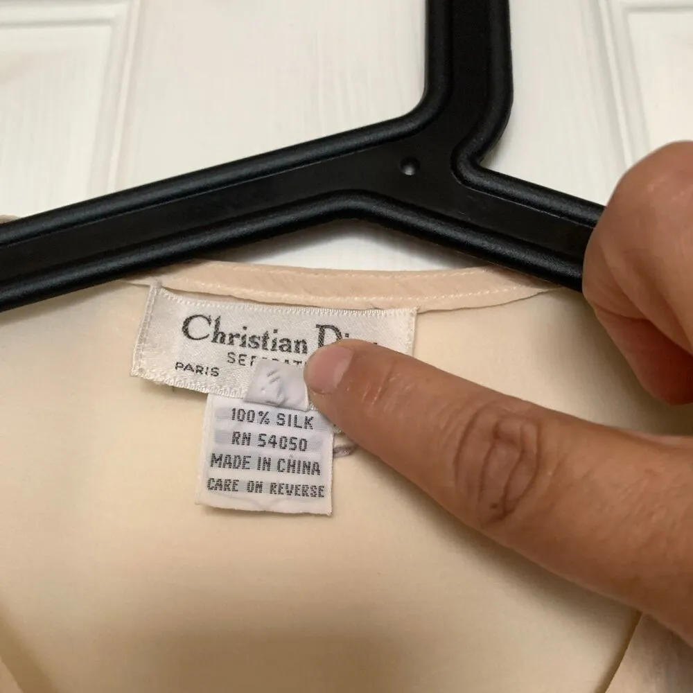 Vintage Christian Dior silk blouse - Image 5