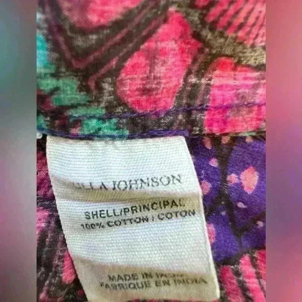 Ulla Johnson $425 Ellyn Dress Purple Pink Cotton Midi Bohemian Resort Tropical - Image 6