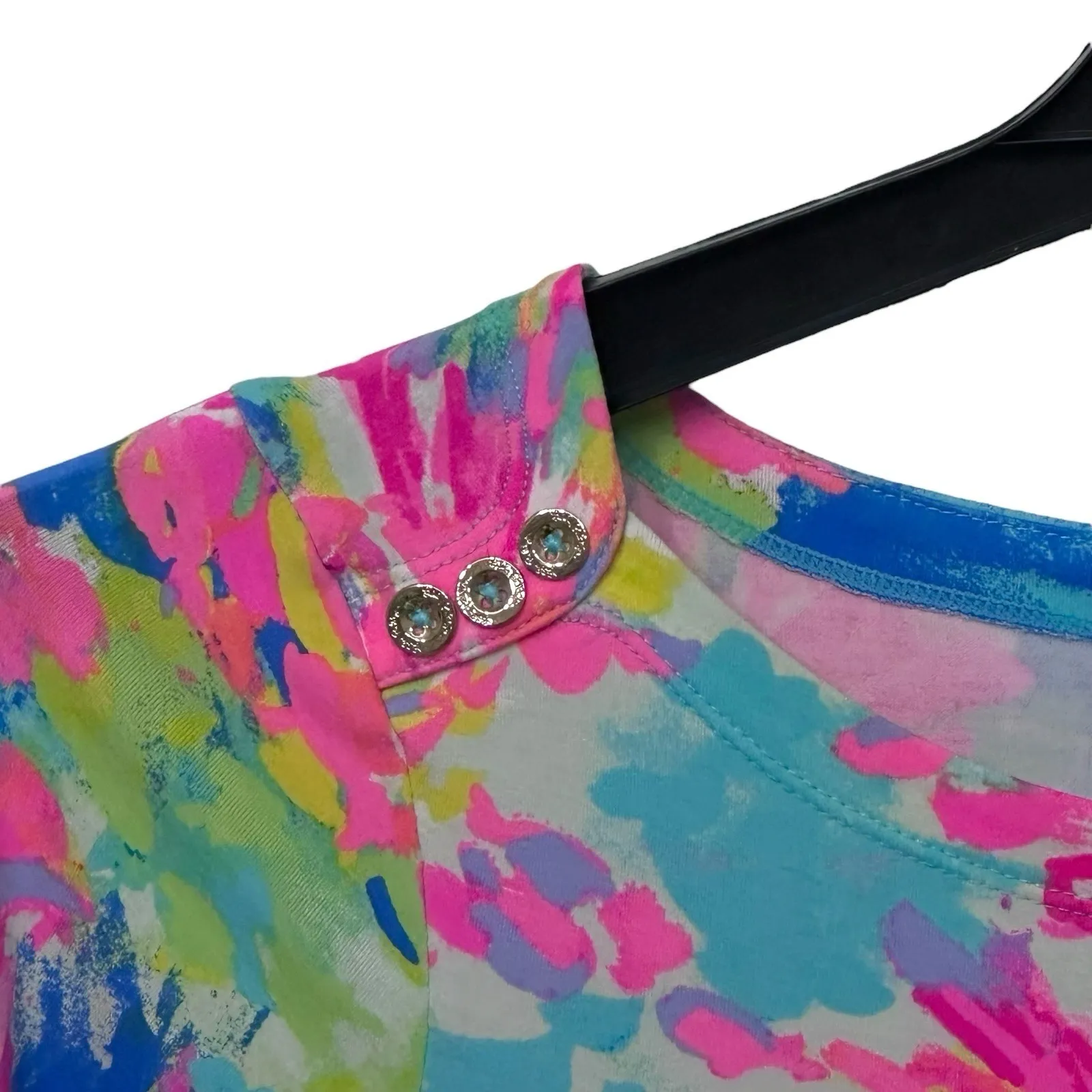 Lilly Pulitzer‎ Medium Sophie Stretchy Dress Palm Beach Print 3/4 Sleeve - Image 2