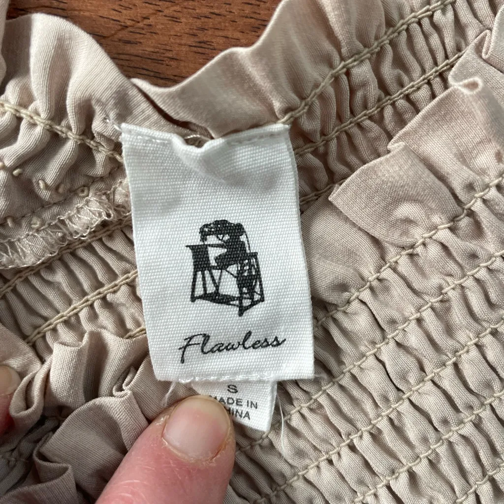 Cream Ruffled Off-Shoulder Blouse - Image 2