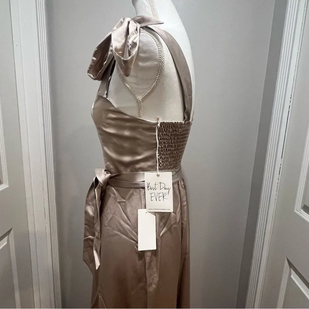 Show Me Your Mumu Claire Midi satin dress in size medium women's NWT - Image 12