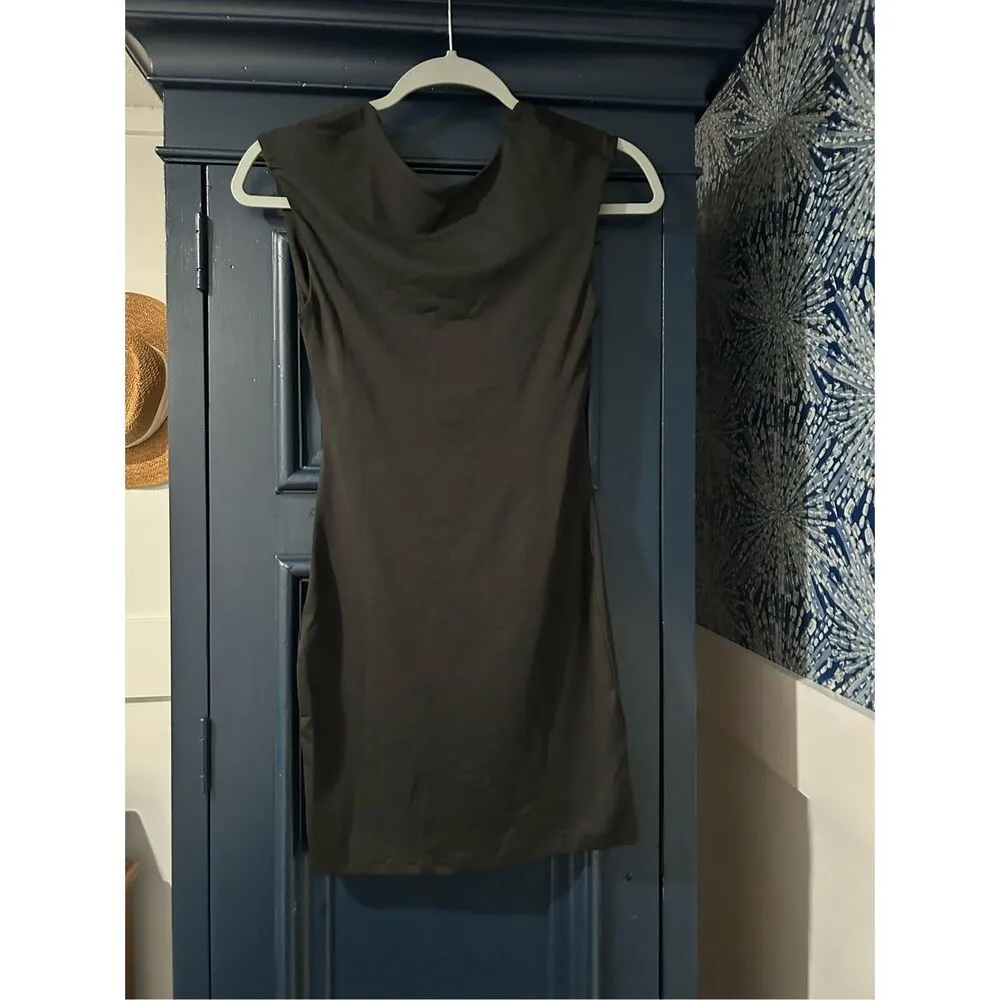 NEW Verdusa Backless Round Neck Cap Sleeve Bodycon Mini Dress XS Black - Image 3