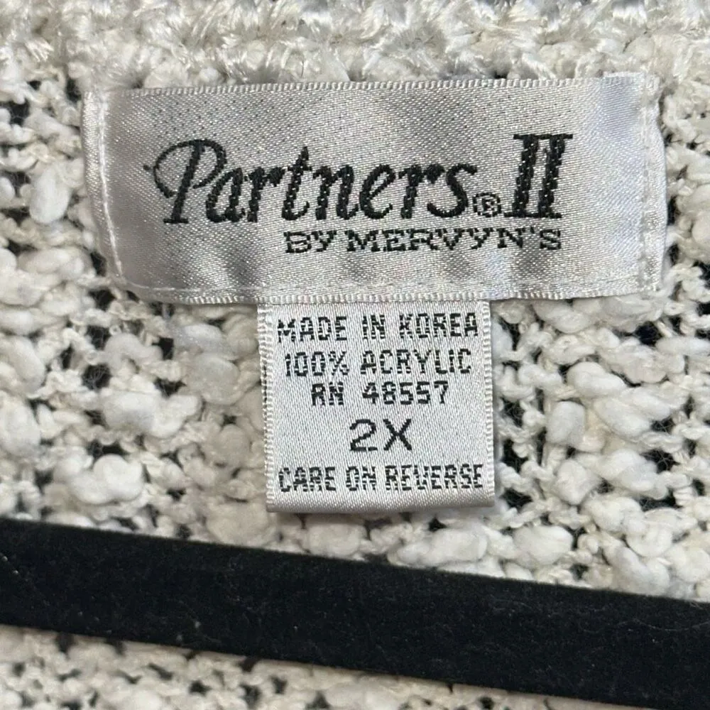 VTG Partners by Mervyn's Floral Knit Cottagcore Boucle Sweater Pink Size 2X - Image 4