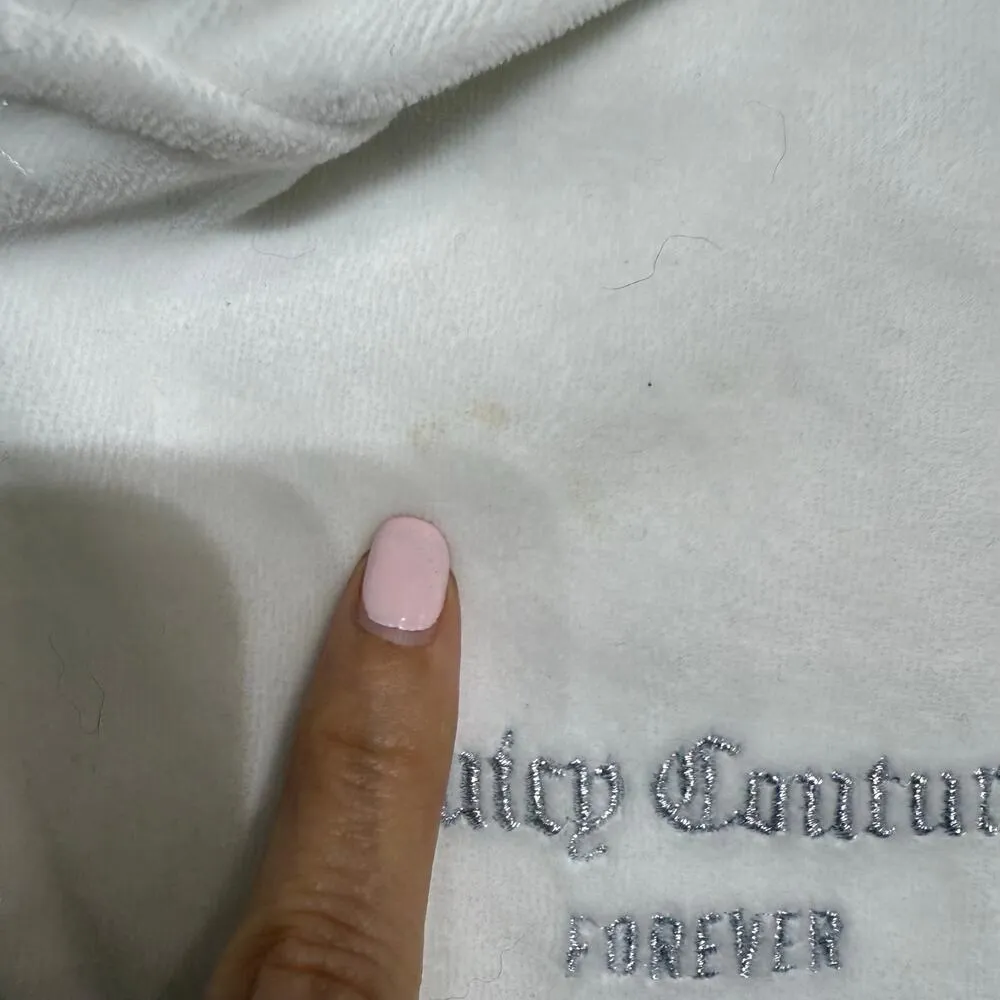 Forever 21 x Juicy Couture White Full Zip Track Hooded Jacket Sz L - Image 5