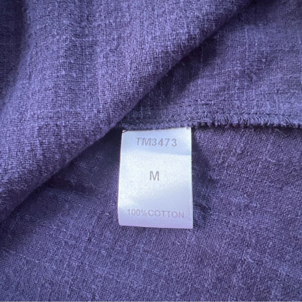 THML Embroidered boho dress Navy Blue Peach trim Size Med. cottagecore hippie EC - Image 5